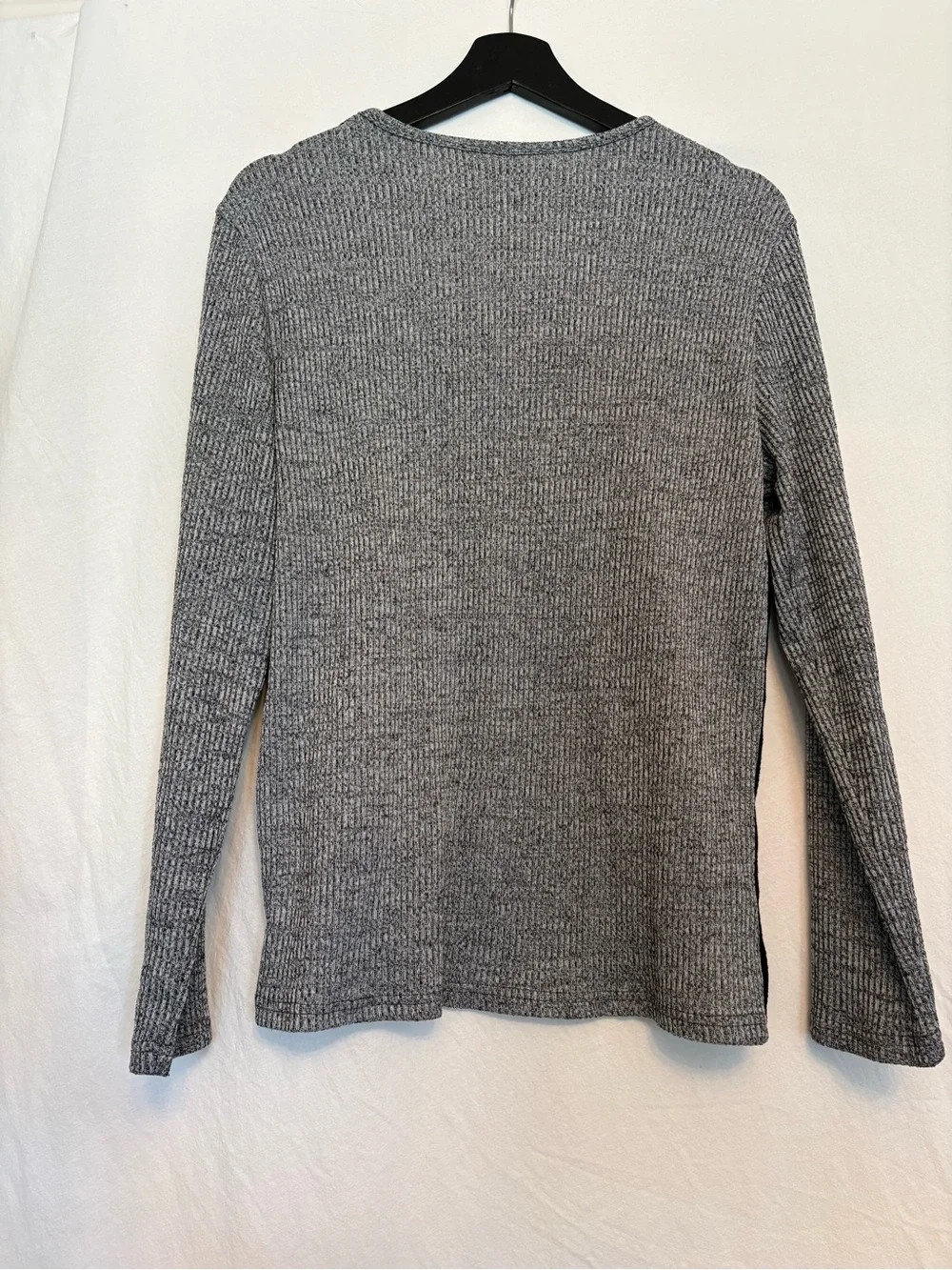 Gray and Black Knit - Long Sleeve Henley